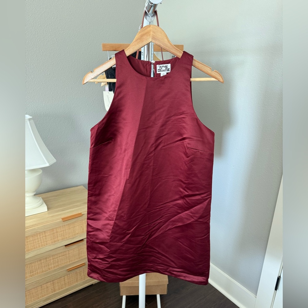 NEW Future Collective Burgundy Mini Dress‎ Size S